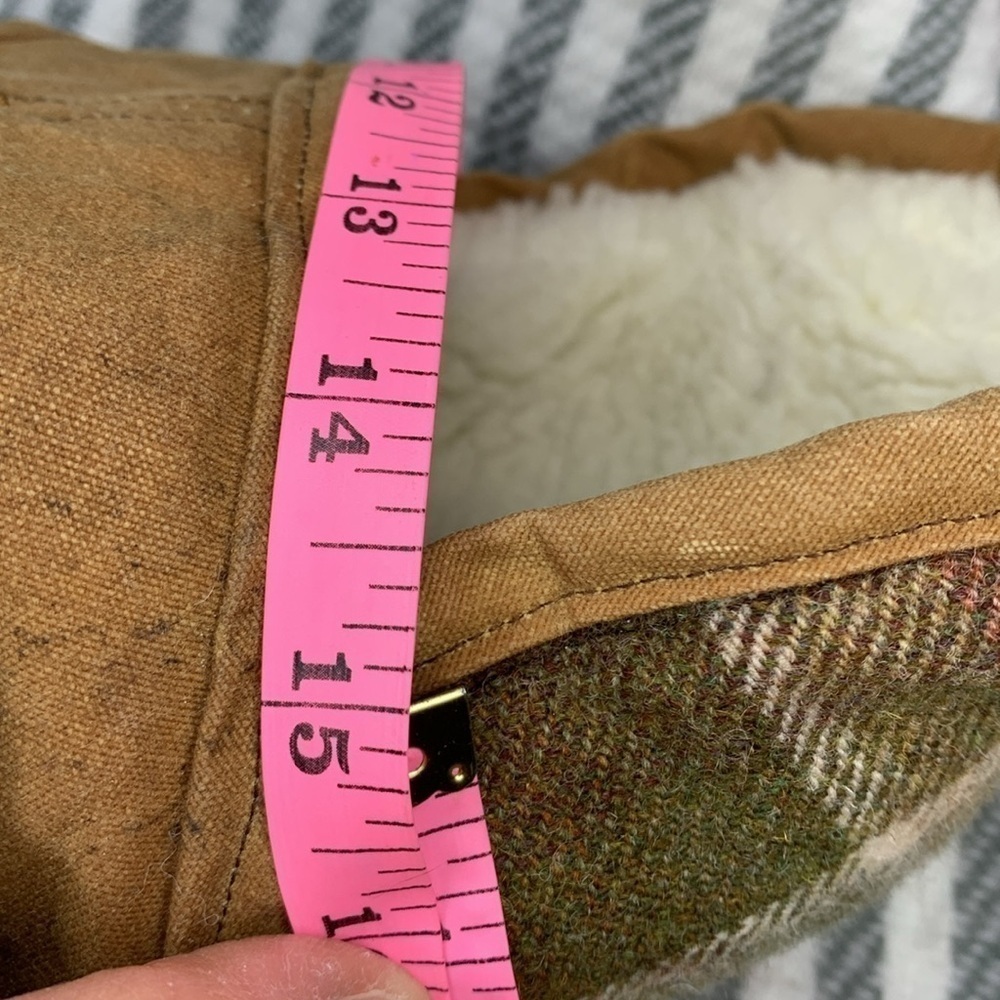 Puppy Dog Jacket/Coat Snaps Lined Back Leash Hole Canvas Wool Plaid Extra Small - Picture 10 of 11